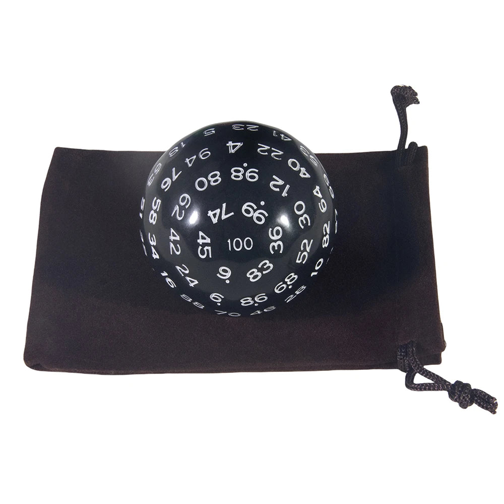 D100 Polyhedral Acrylic 100-sided Dice with Bag