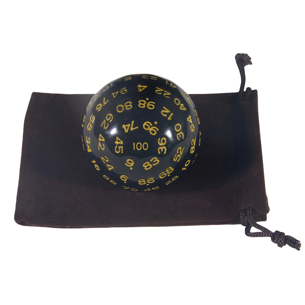 D100 Polyhedral Acrylic 100-sided Dice with Bag
