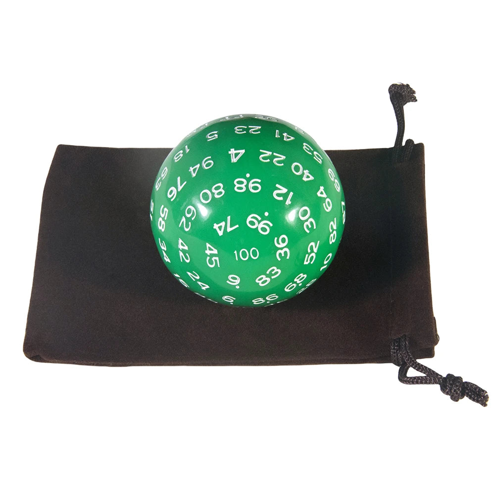 D100 Polyhedral Acrylic 100-sided Dice with Bag