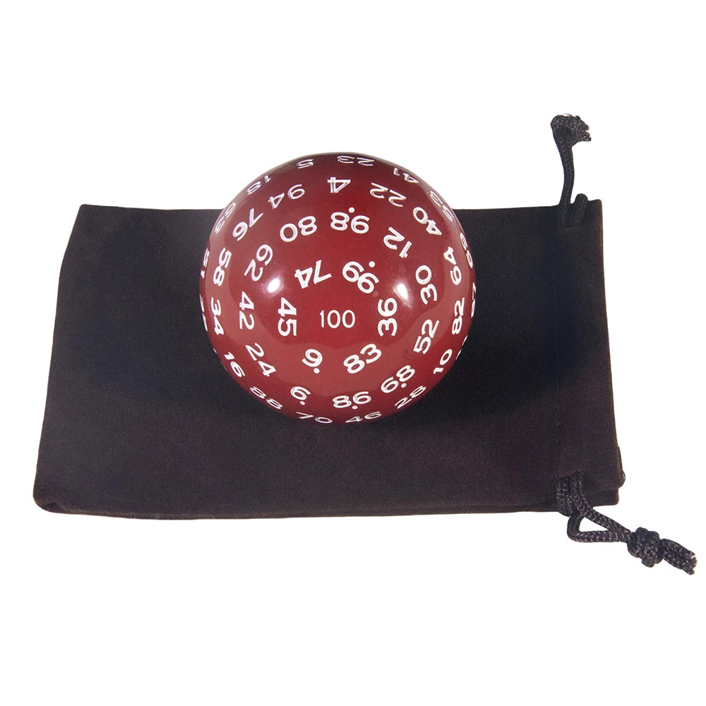 D100 Polyhedral Acrylic 100-sided Dice with Bag