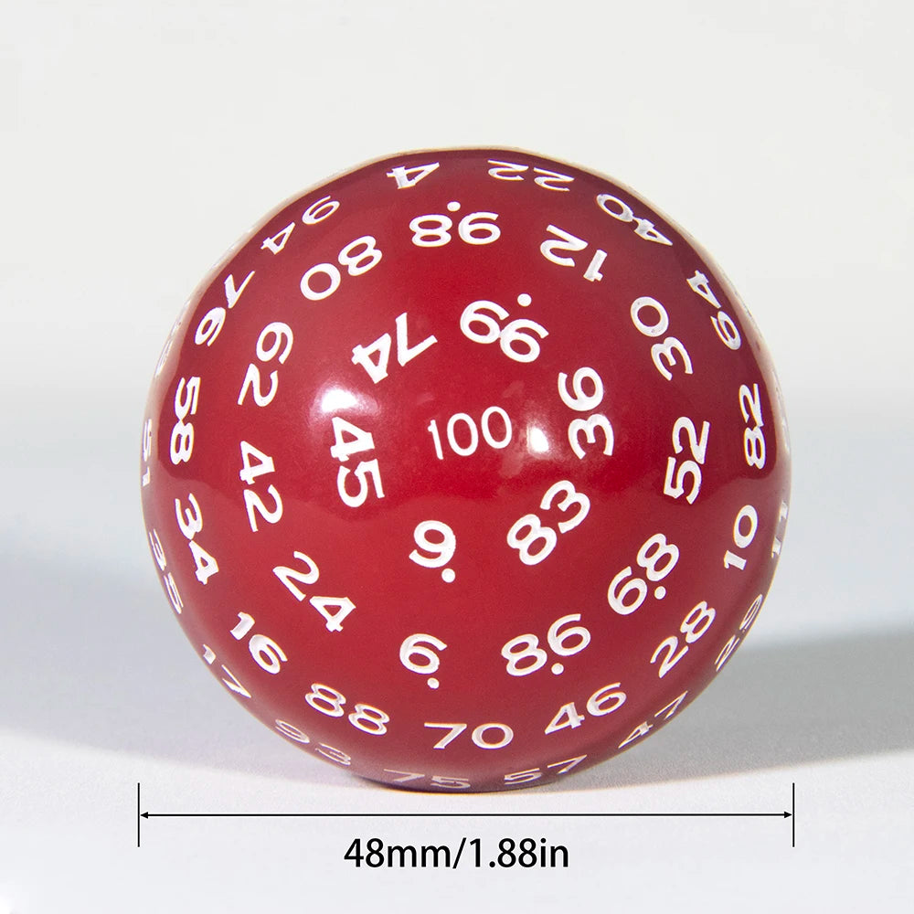 D100 Polyhedral Acrylic 100-sided Dice with Bag