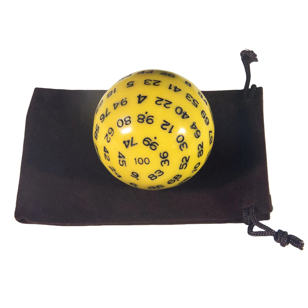 D100 Polyhedral Acrylic 100-sided Dice with Bag