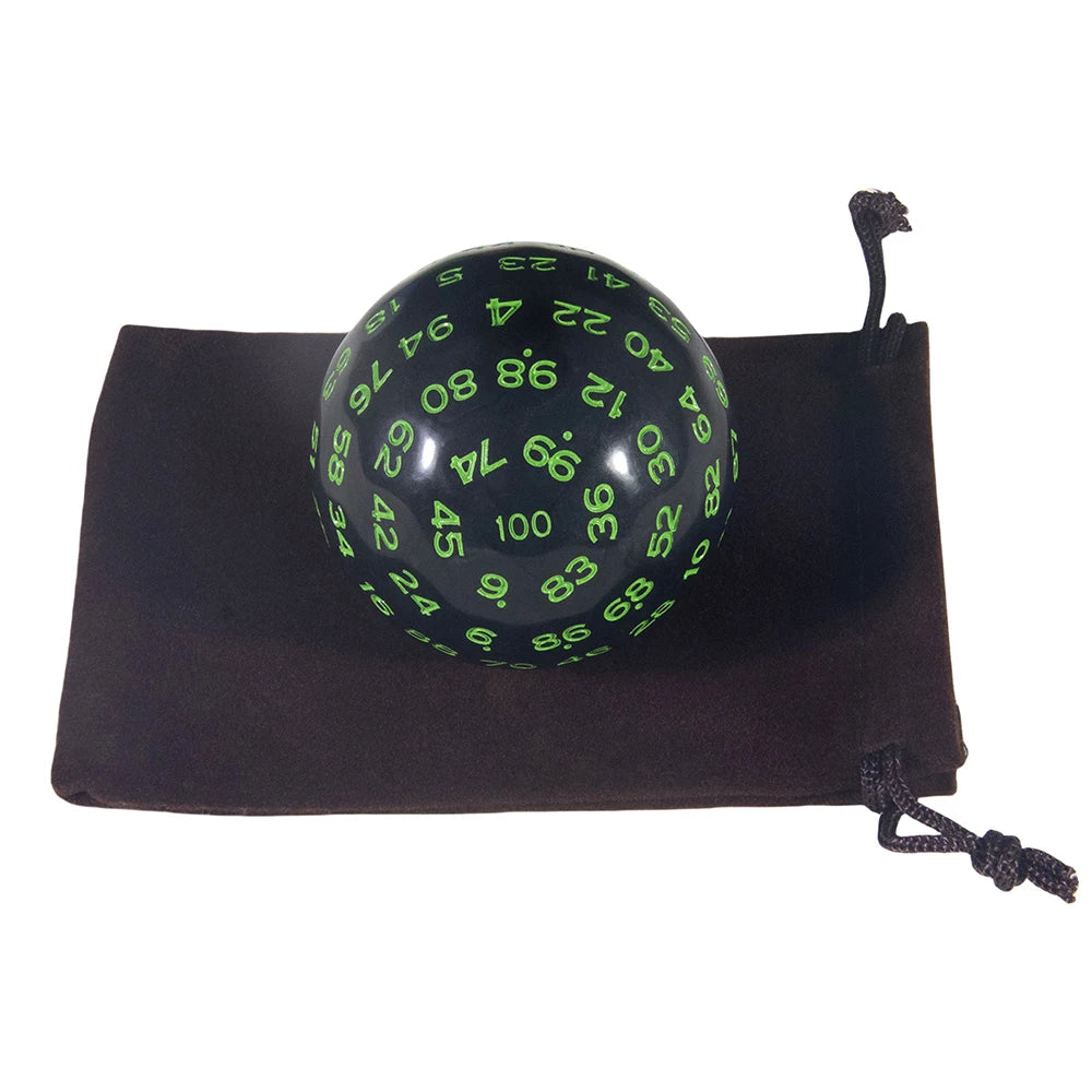 D100 Polyhedral Acrylic 100-sided Dice with Bag