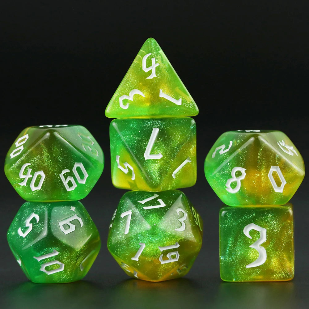 7 Piece Iridescent Galaxy Dice sets