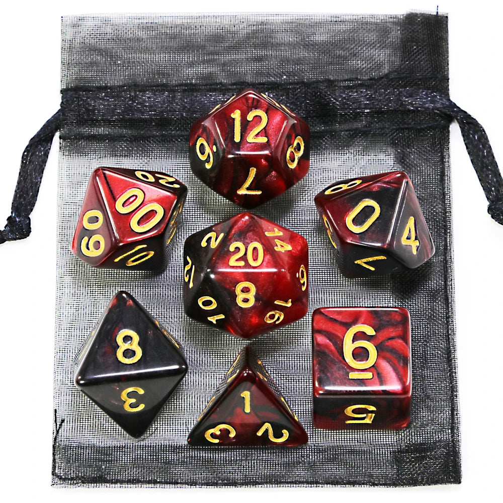7-piece Elemental Swirl dice