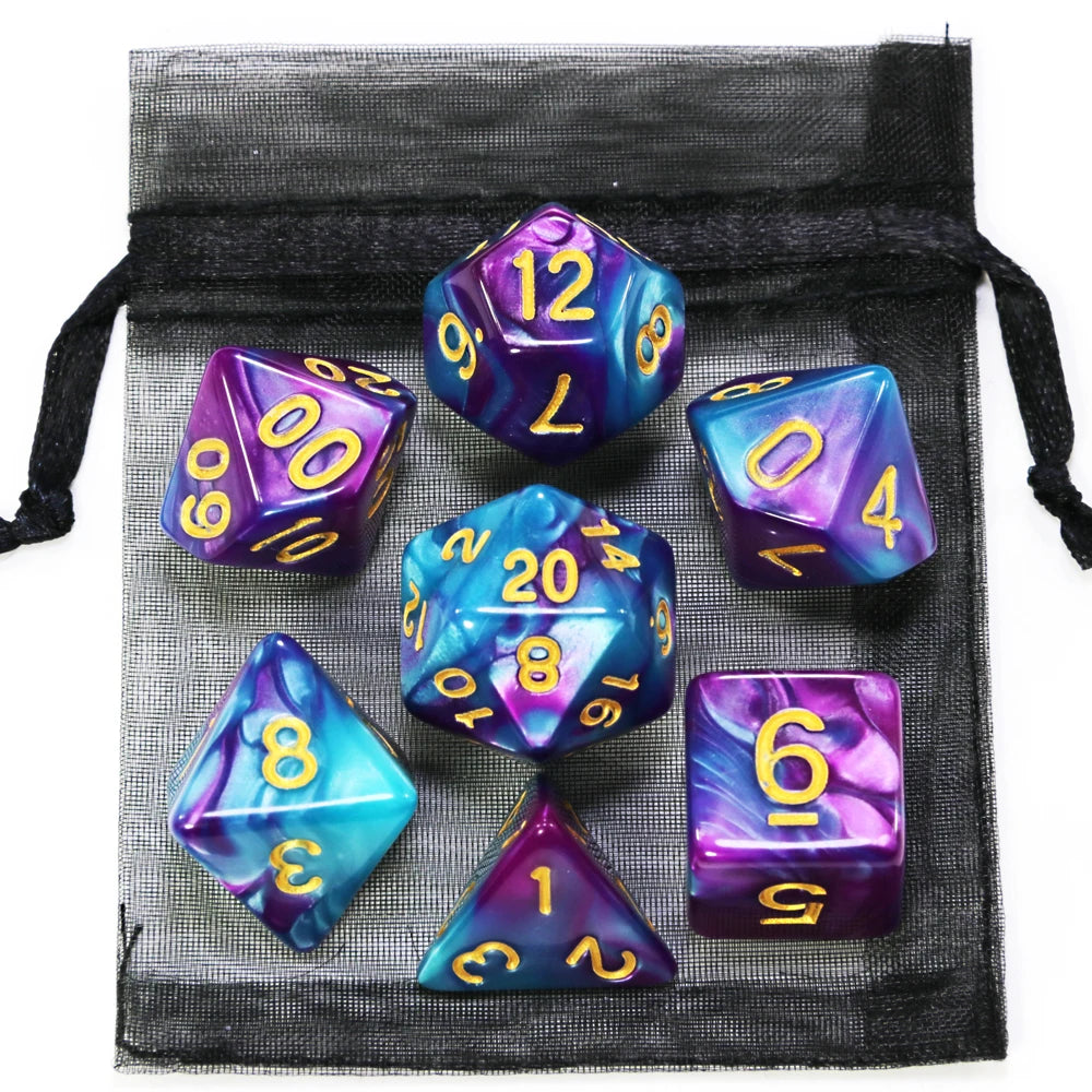 7-piece Elemental Swirl dice