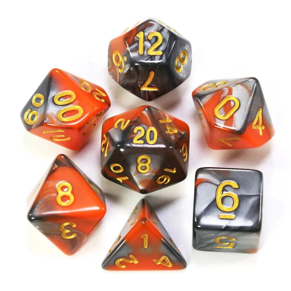 7-piece Elemental Swirl dice