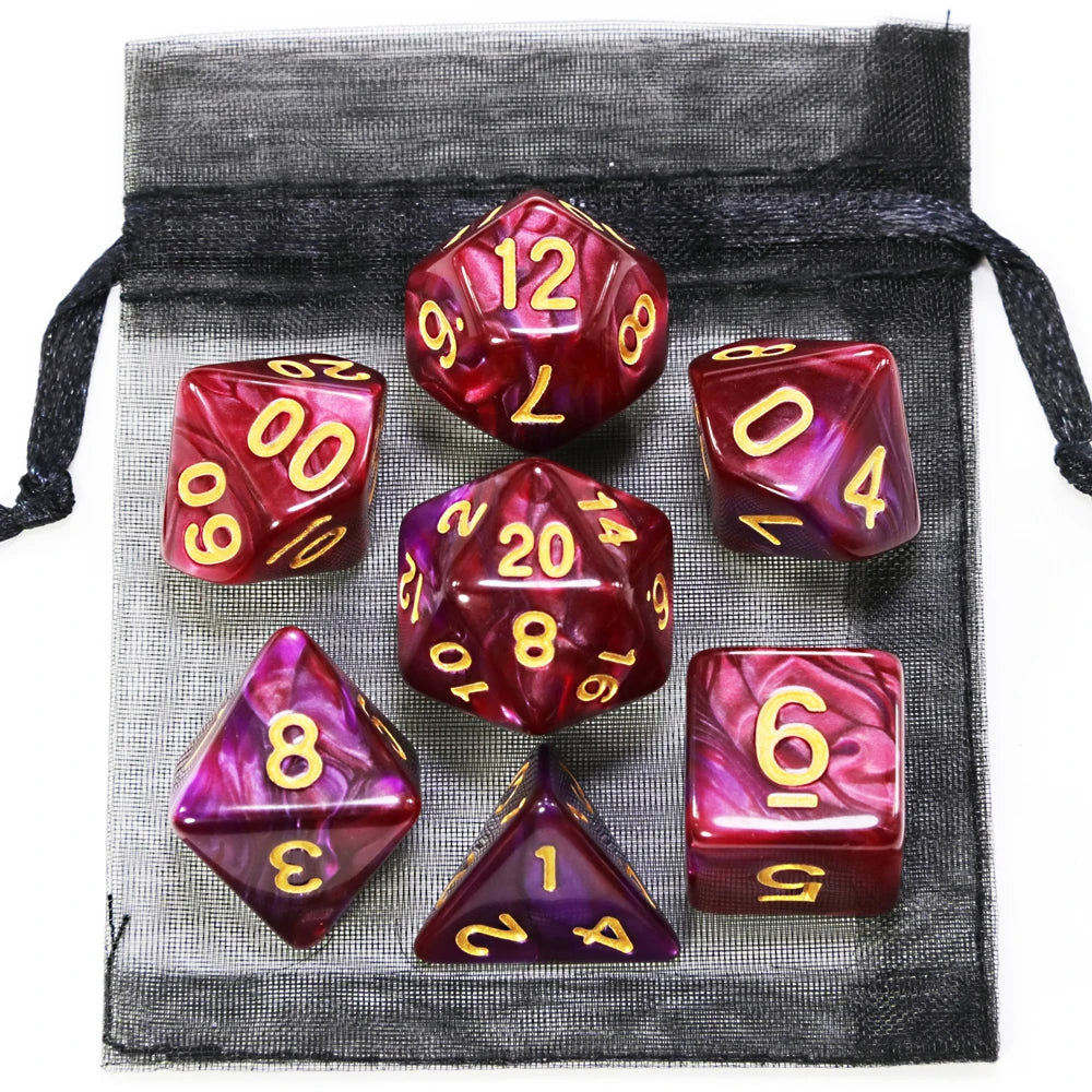7-piece Elemental Swirl dice