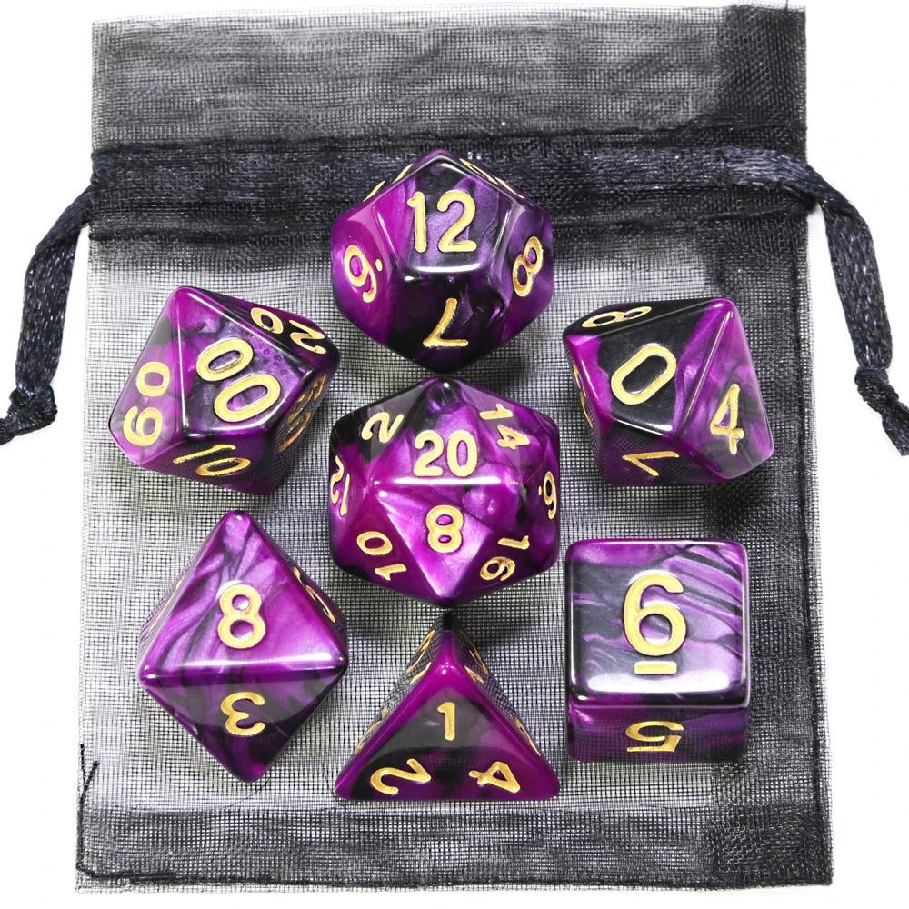 7-piece Elemental Swirl dice