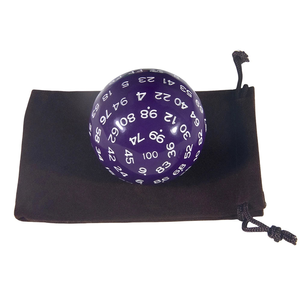 D100 Polyhedral Acrylic 100-sided Dice with Bag