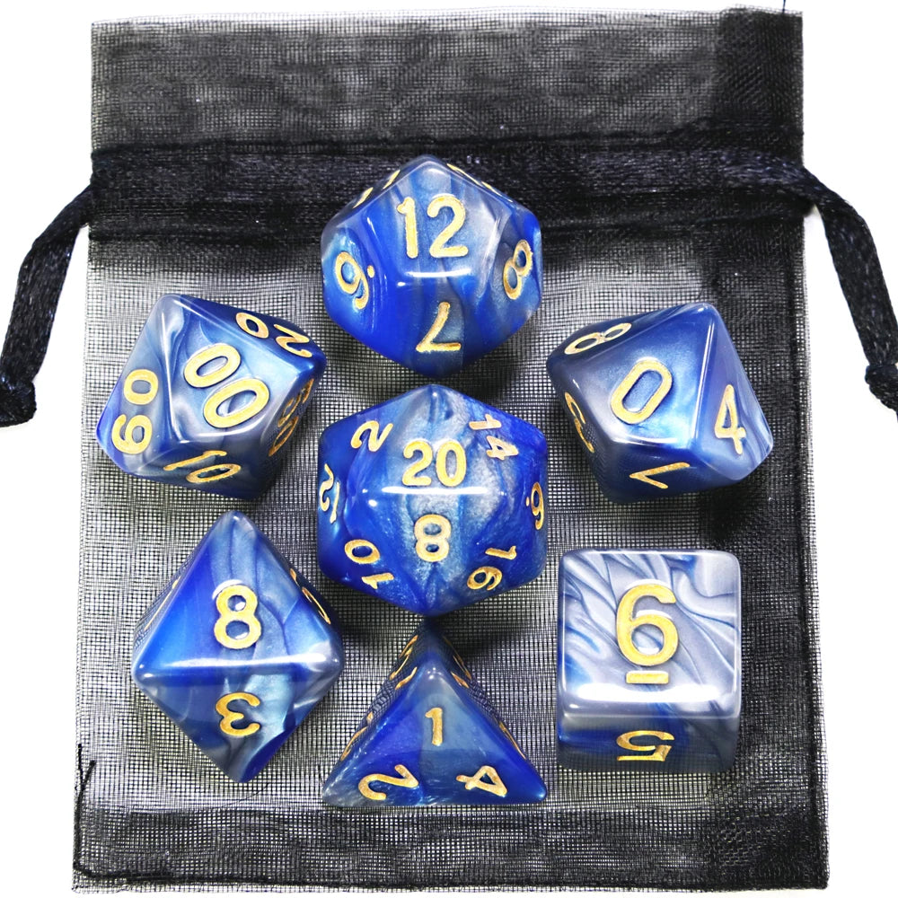 7-piece Elemental Swirl dice