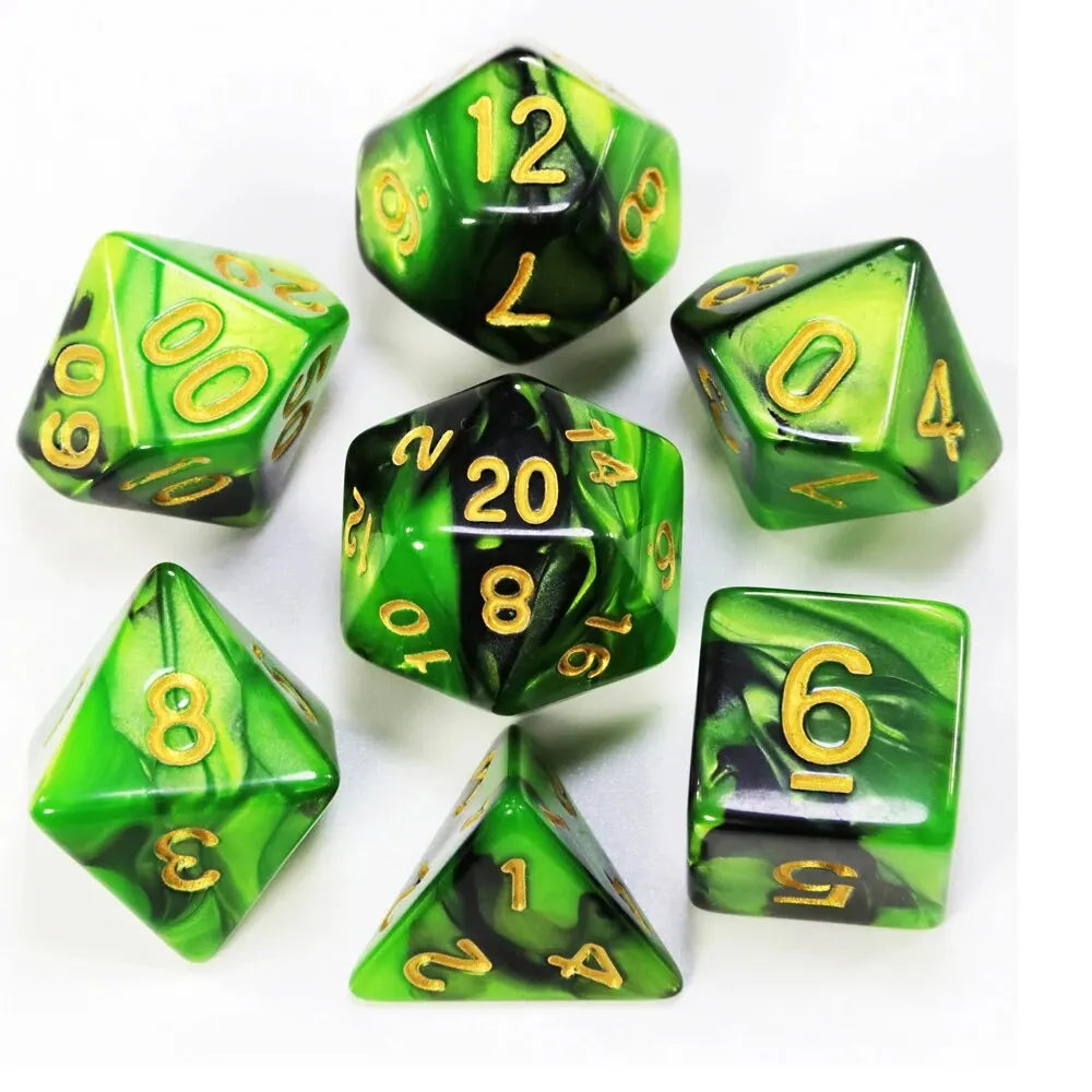 7-piece Elemental Swirl dice