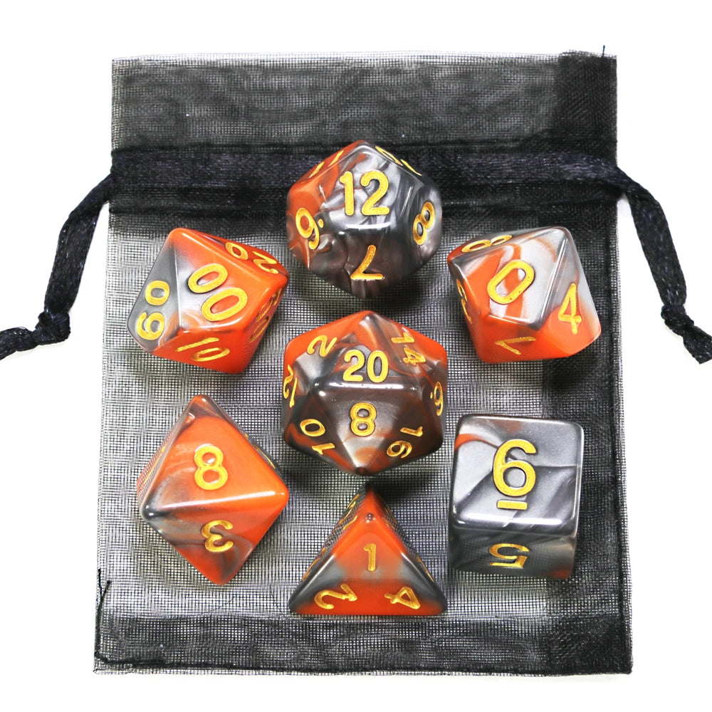 7-piece Elemental Swirl dice