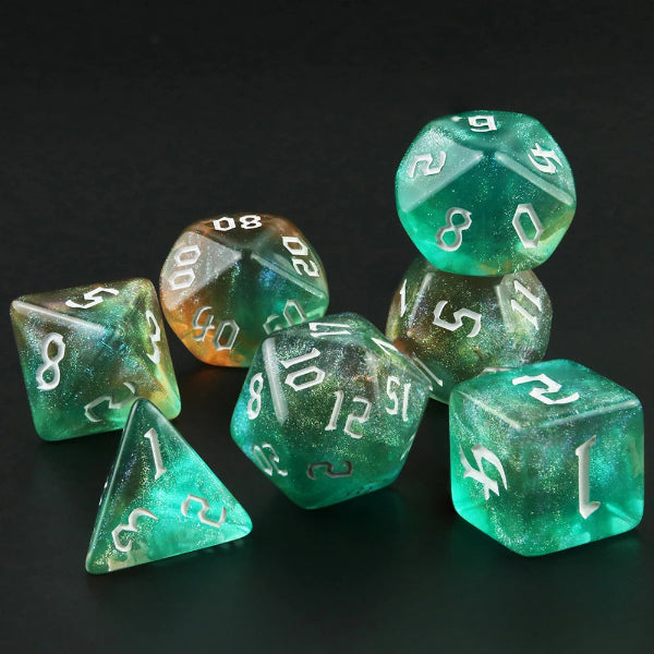 7 Piece Iridescent Galaxy Dice sets