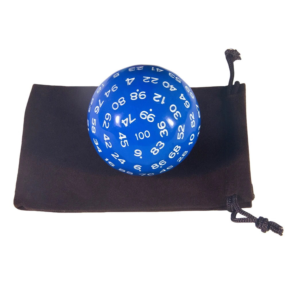 D100 Polyhedral Acrylic 100-sided Dice with Bag