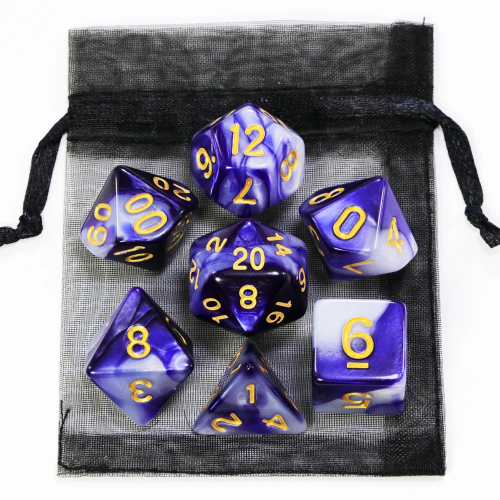 7-piece Elemental Swirl dice