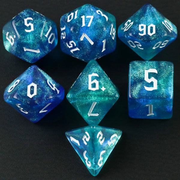7 Piece Iridescent Galaxy Dice sets