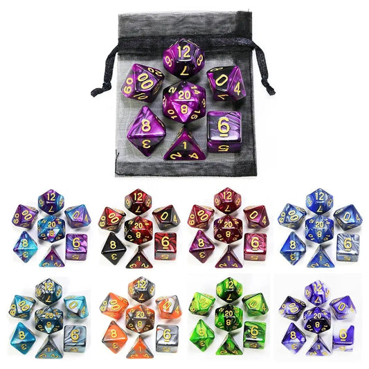 7-piece Elemental Swirl dice