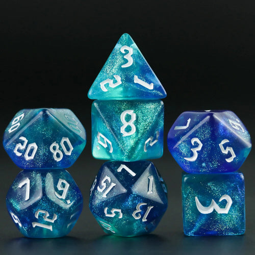 7 Piece Iridescent Galaxy Dice sets