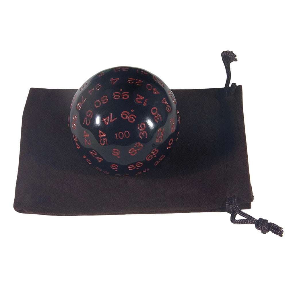 D100 Polyhedral Acrylic 100-sided Dice with Bag